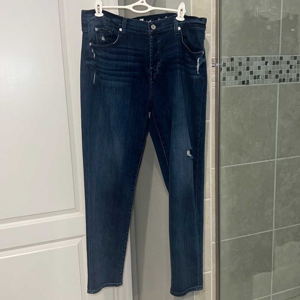 7 for All Mankind Josefina Skinny Boyfriend Button Up Jeans Size 31